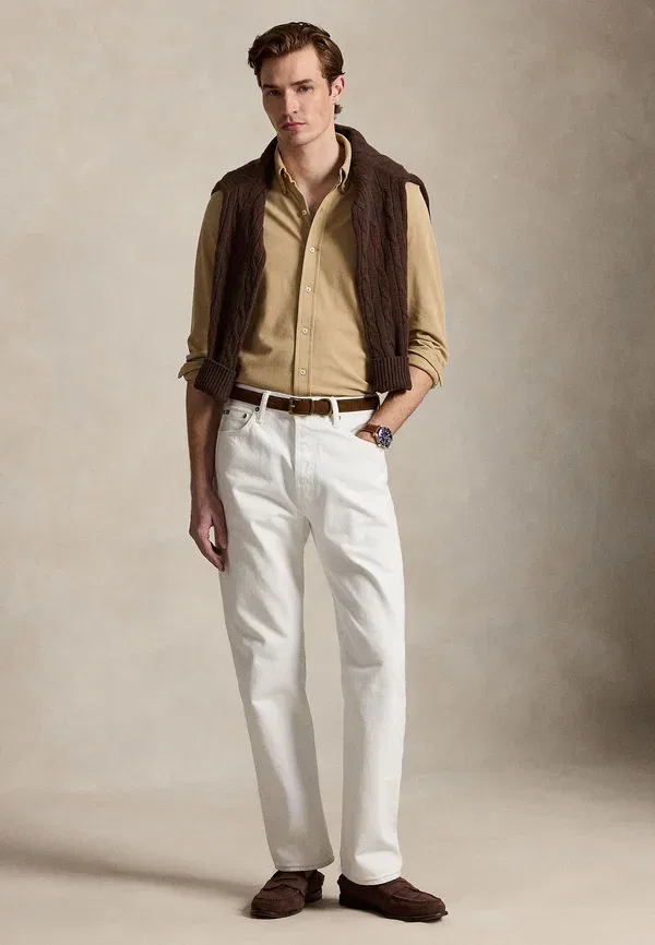 Футболка Polo Ralph Lauren Featherweight Mesh Shirt, цвет винтажный хаки — фото 2