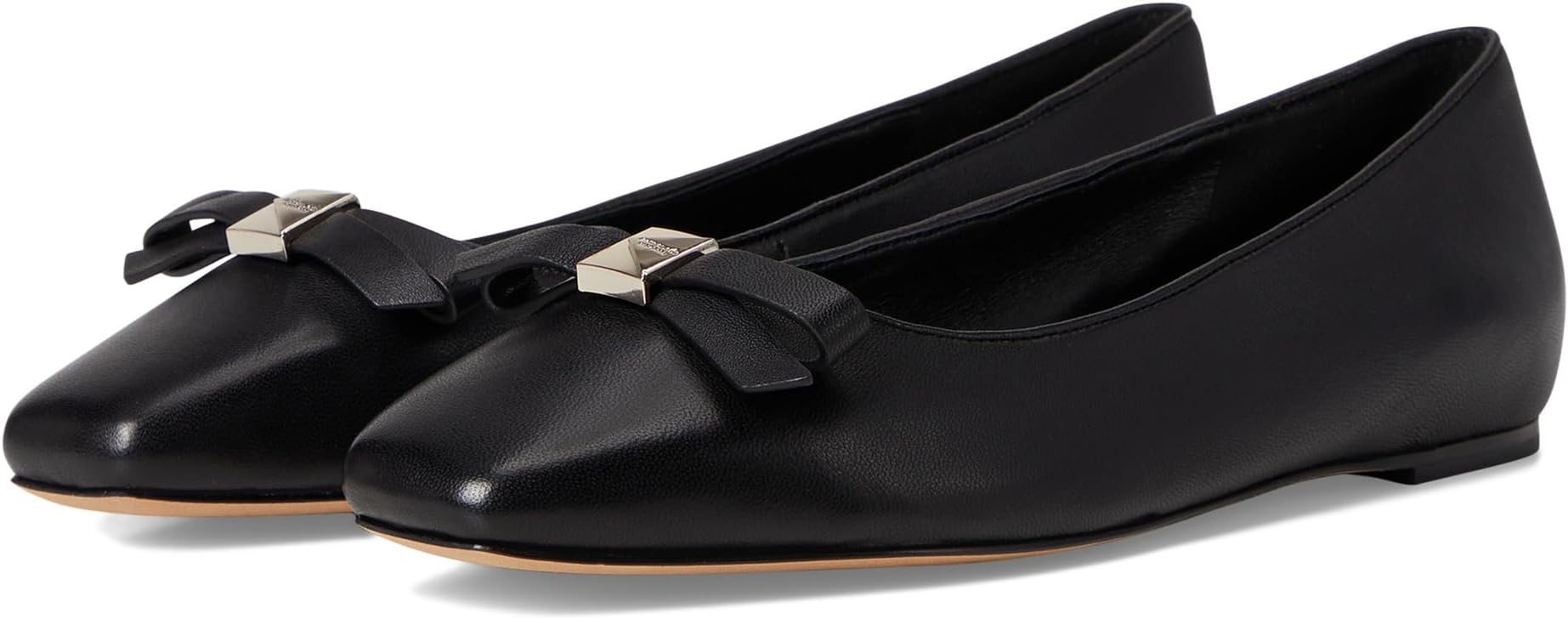 Балетки Kate Spade New York Women's Deco Bow Smooth Leather Flat, Black