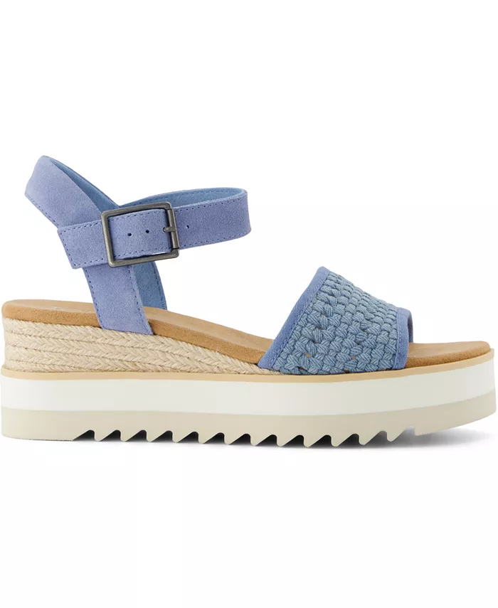 Женские сандалии Diana на платформе с клиновидным каблуком TOMS, синий — фото 2
