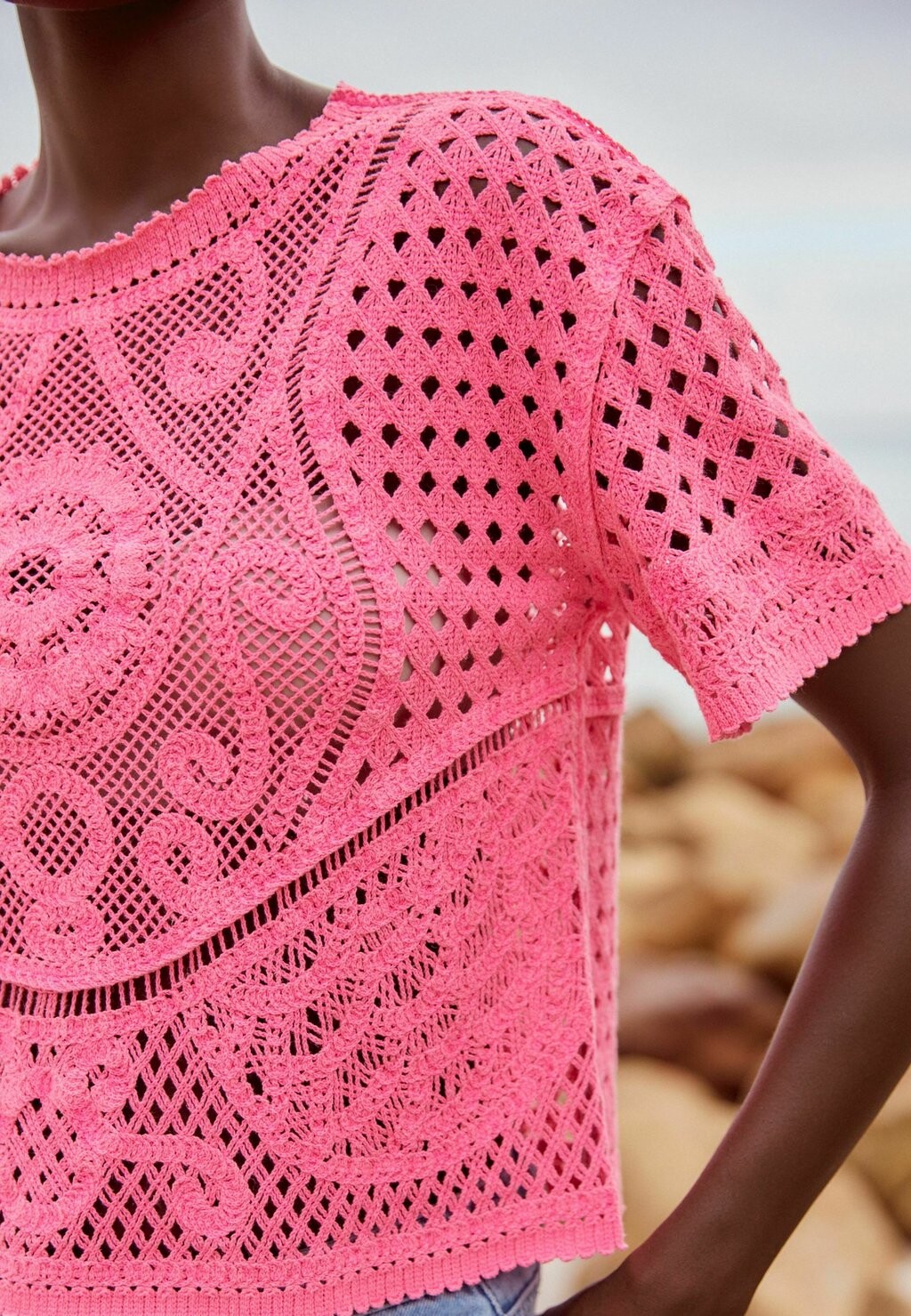 

Блузка SHORT SLEEVE CREW NECK REGULAR Next, цвет fluro pink