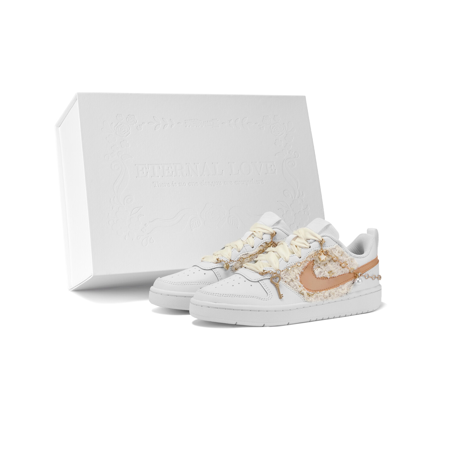 

Обувь для скейтбординга Court Borough 2 для детей, начальная школа Nike, цвет Rose gold - gift box