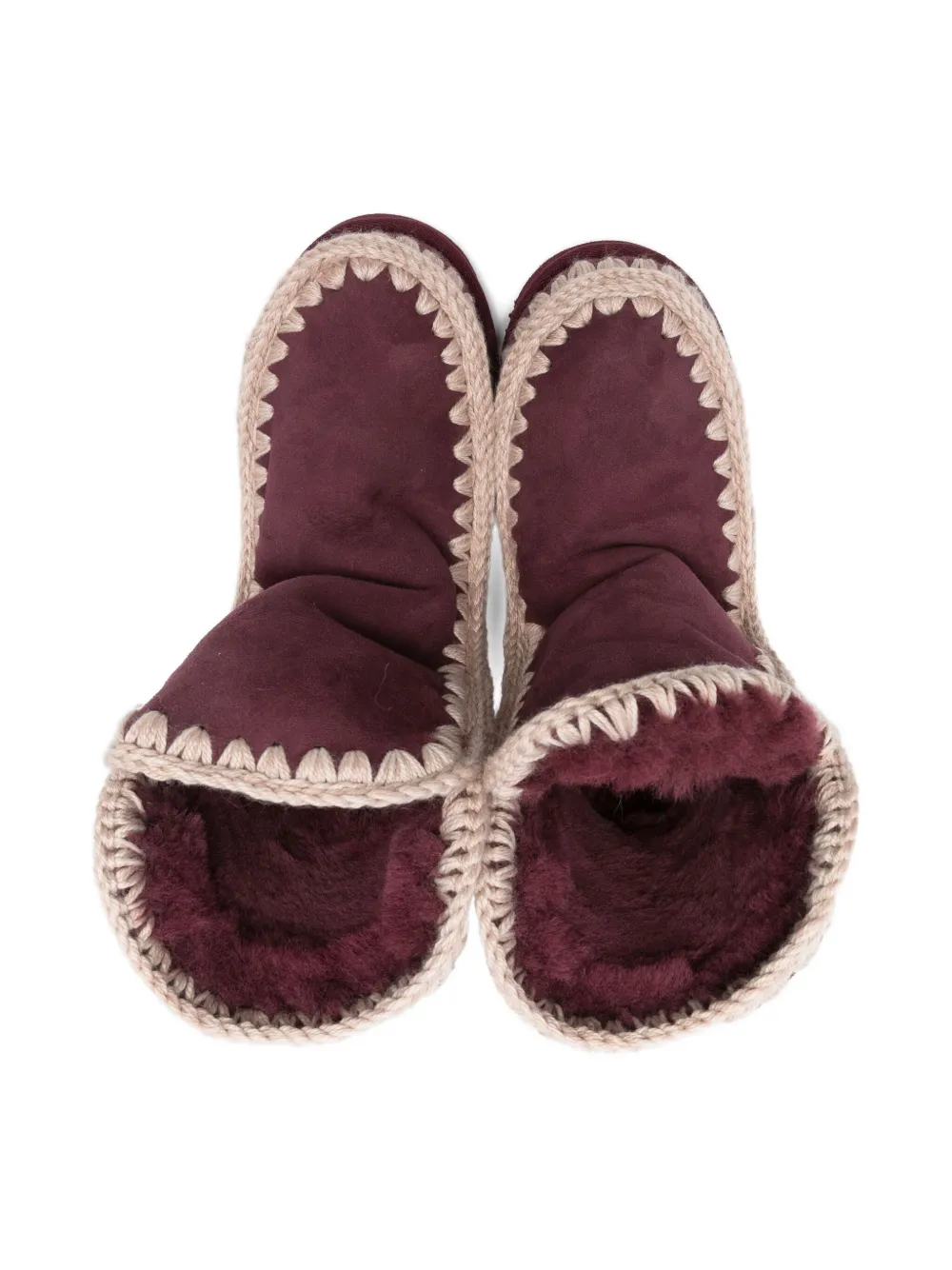 Замшевые ботинки Eskimo с вязаными отделками Mou Kids, красный — фото 3