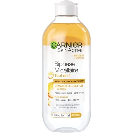 

Двухфазный мицеллярный раствор Garnier «все в одном» для всех типов кожи, включая чувствительную, 400 мл, Skinactive