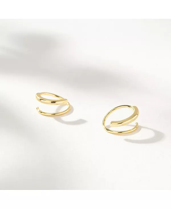 

Серьги с двойным ореолом, покрытые 14-каратным золотом Uncommon James, gold