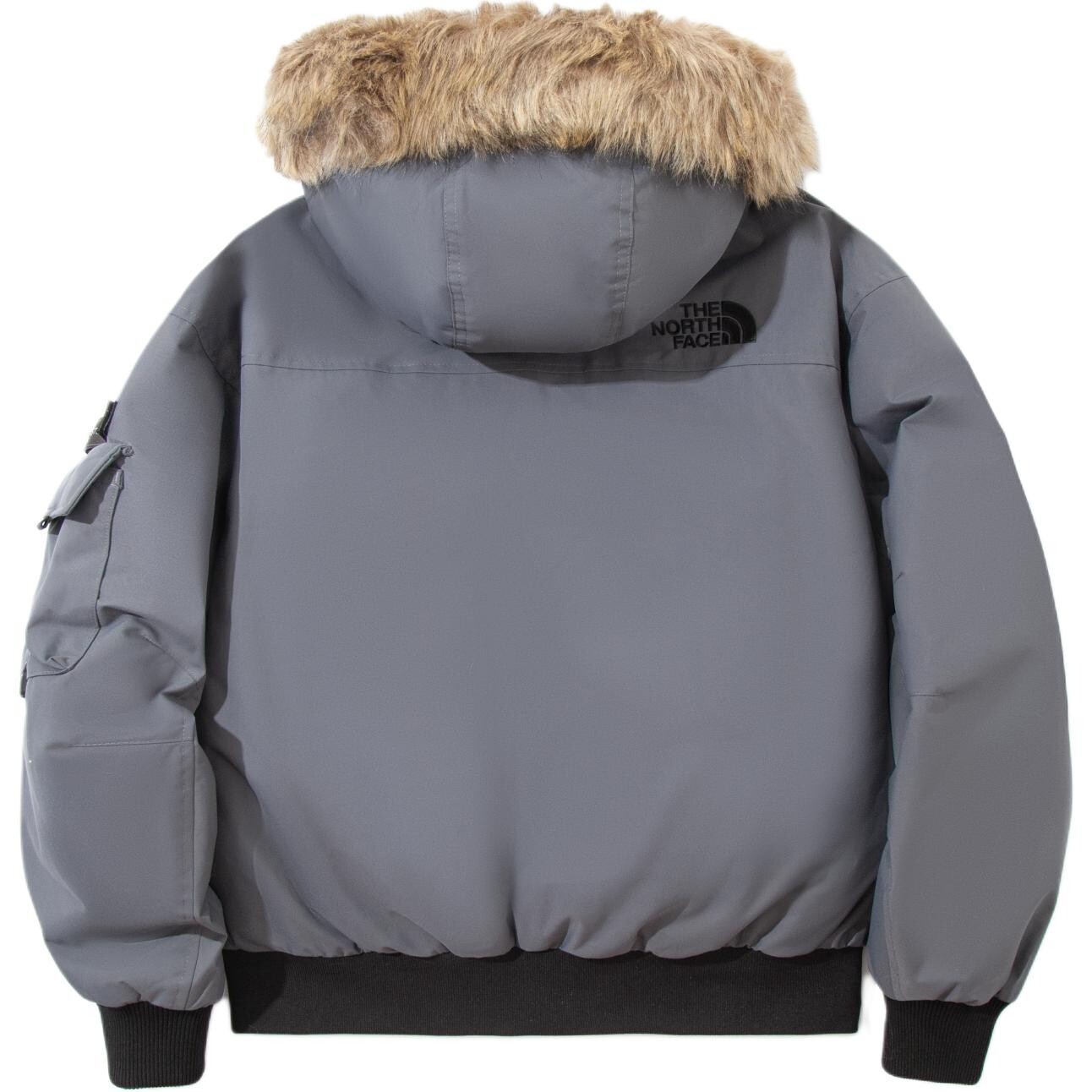 

Пуховик унисекс серебристо-серый The North Face, серый