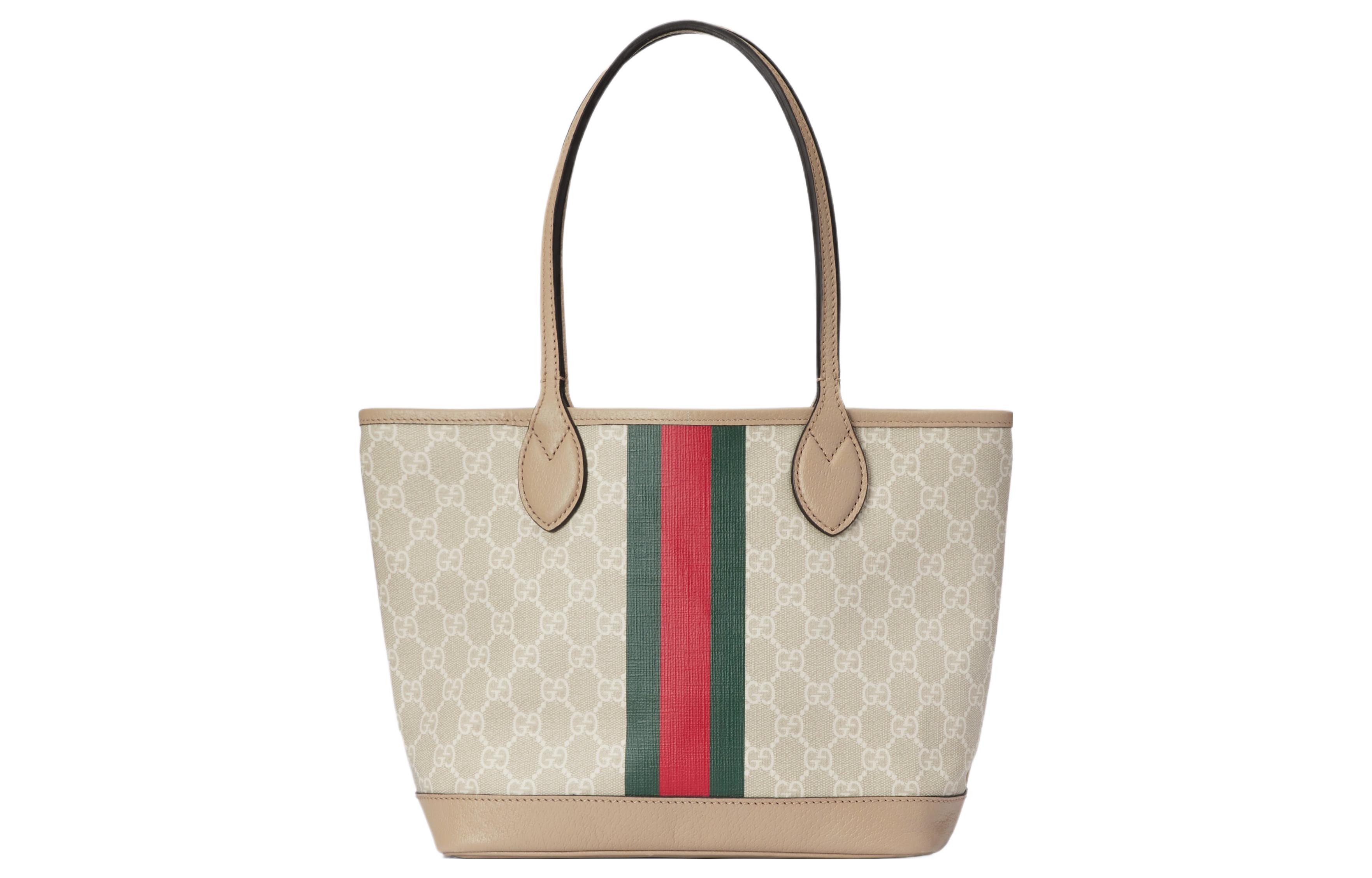 

GUCCI Сумка-шоппер Ophidia Canvas с кожаной отделкой, сумка-шоппер, сумка через плечо, женская сумка Trumpets бежево-белого цвета