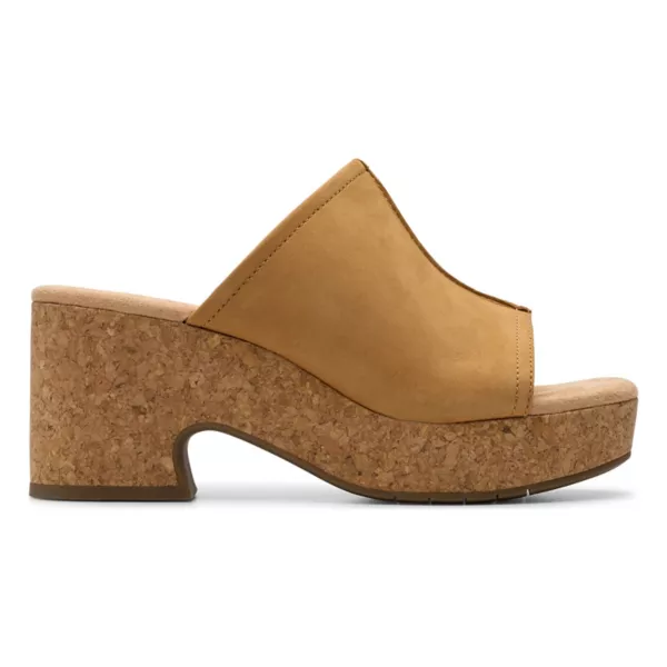 Стильные женские босоножки на танкетке Nerisa Vine Clarks, цвет light tan nubuck — фото 2