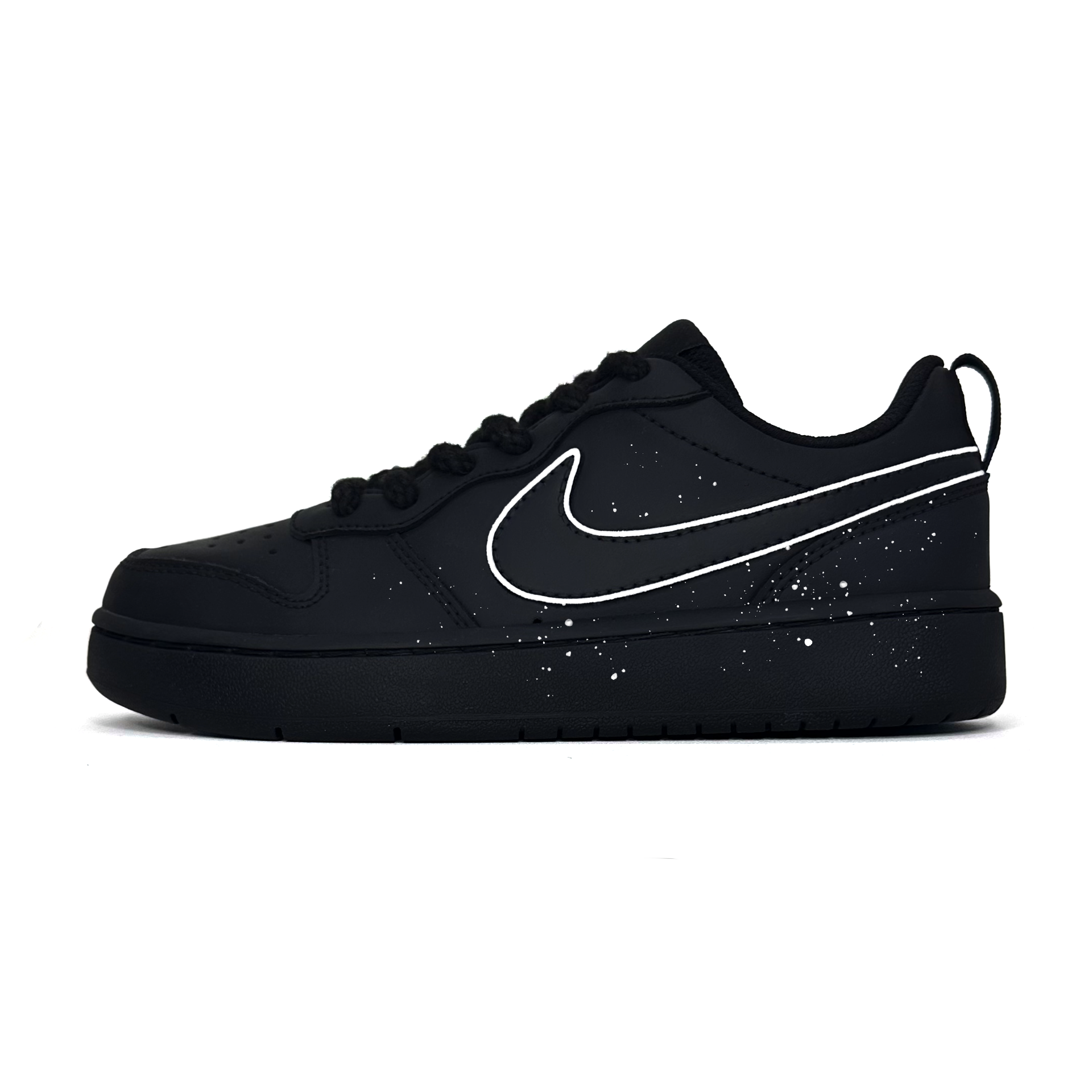 

Nike Скользоустойчивые низкие детские скейтерские кеды Court Borough черные для подростков