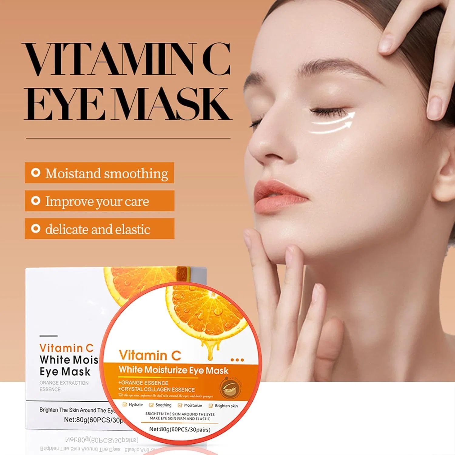 Патчи для глаз с витамином C от темных кругов (60 шт.) Chenduoran, Orange - Vitamin C — фото 3
