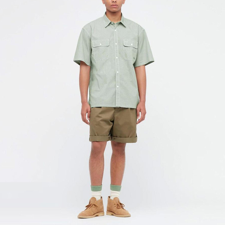 Jw Anderson Jw Anderson Co-Branded Series Рубашка мужская зеленая Uniqlo, зеленый — фото 2