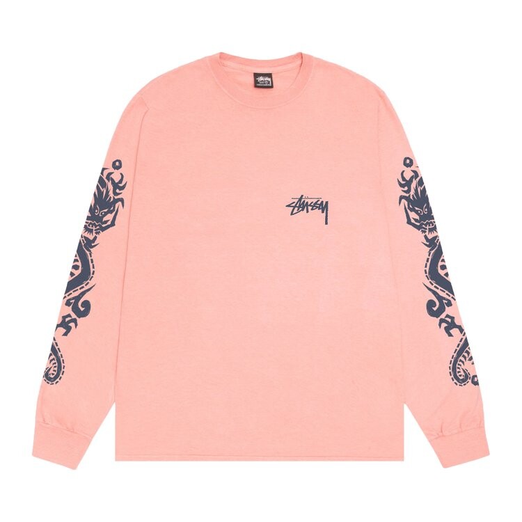 

Футболка Stussy Dragons Long-Sleeve Tee, розовый
