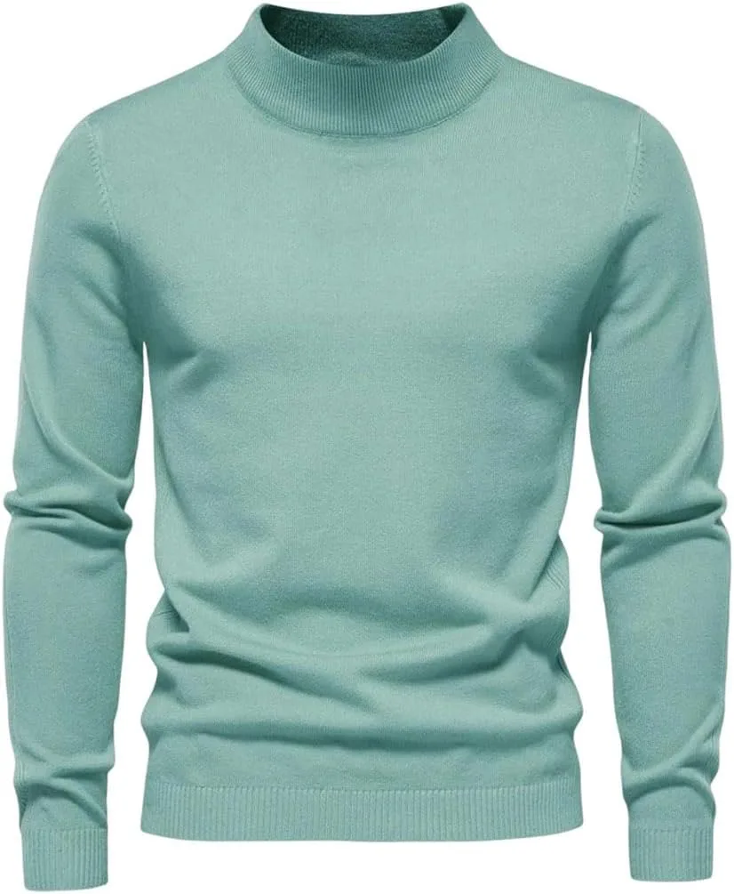 

Мужской зимний толстый свитер с высоким воротником slim fit