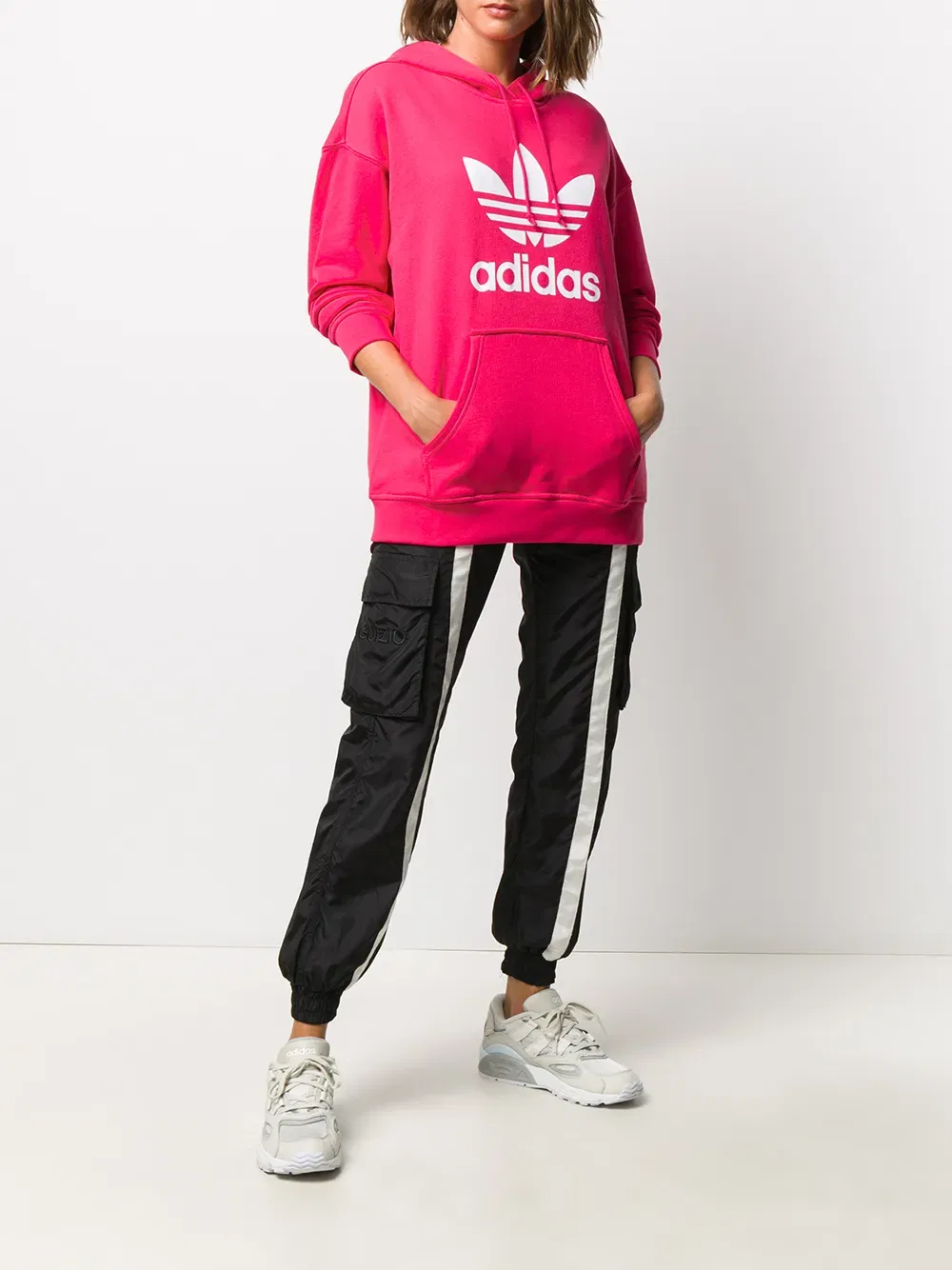 Худи с логотипом Adidas, розовый — фото 2