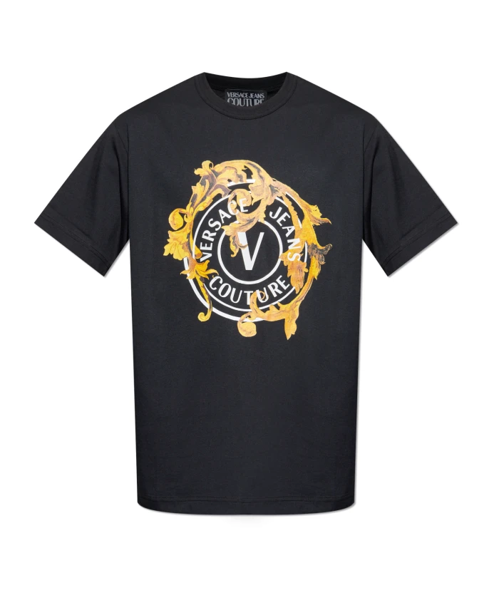 

Футболка с напечатанным логотипом Versace Jeans Couture, черный