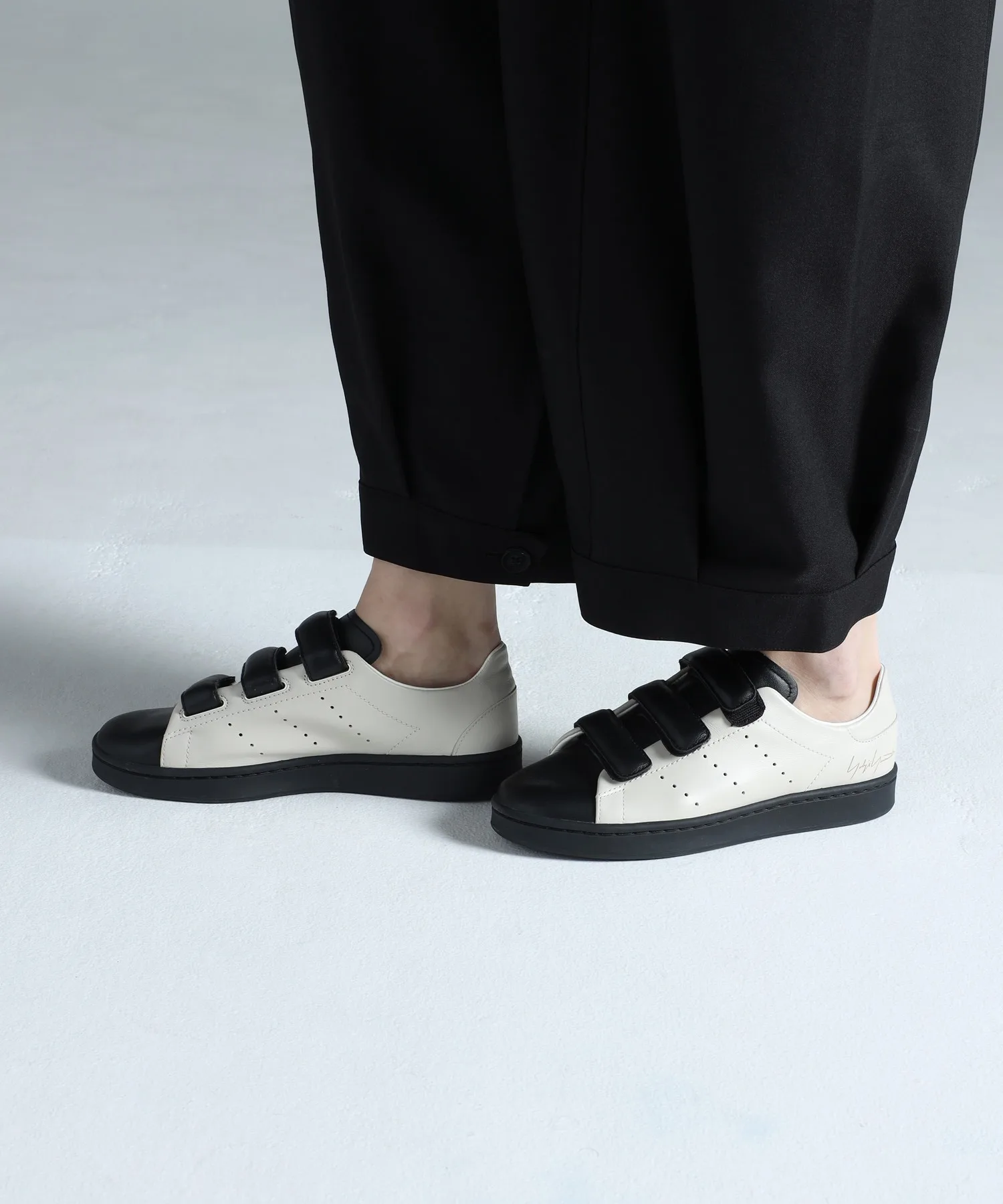 Унисекс кожаные кроссовки Y-3 Stan Smith Velc белые — фото 2
