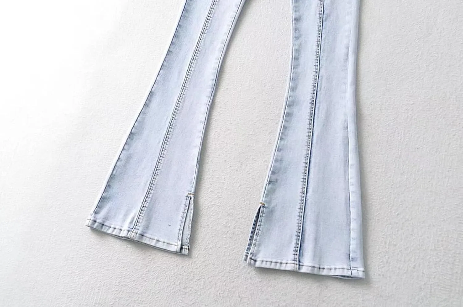 Джинсы Spring Flare Leg, женские, высокая посадка, эластичные деним, воздушный силуэт generic, серый — фото 4