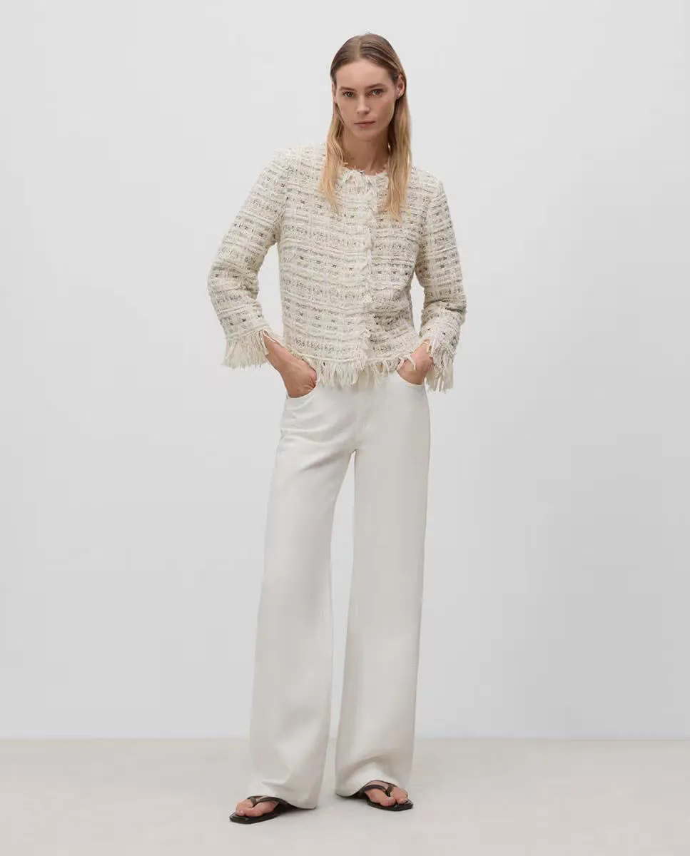 

Женский жакет Chanel с бахромой Simorra, цвет Crudo