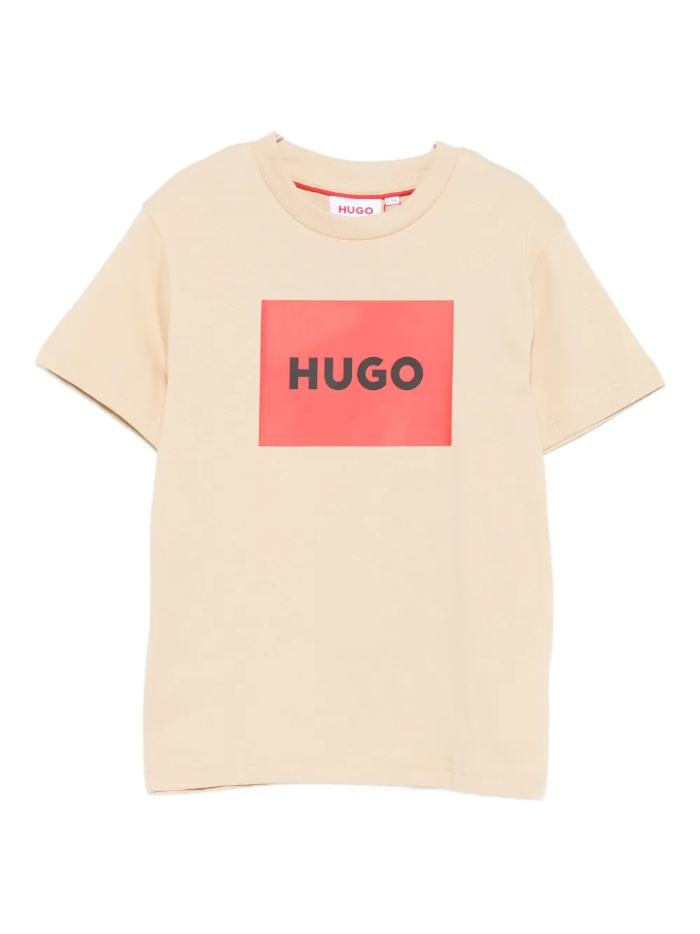 

Футболка из хлопка с логотипом коробки HUGO KIDS, нейтральный