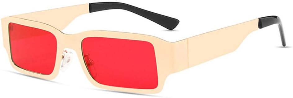 

MUTYNE Модные прямоугольные солнцезащитные очки для женщин, винтажные металлические, трендовые очки для мужчин, солнцезащитные очки UV400, квадратные, темно-зеленые, Golden Red