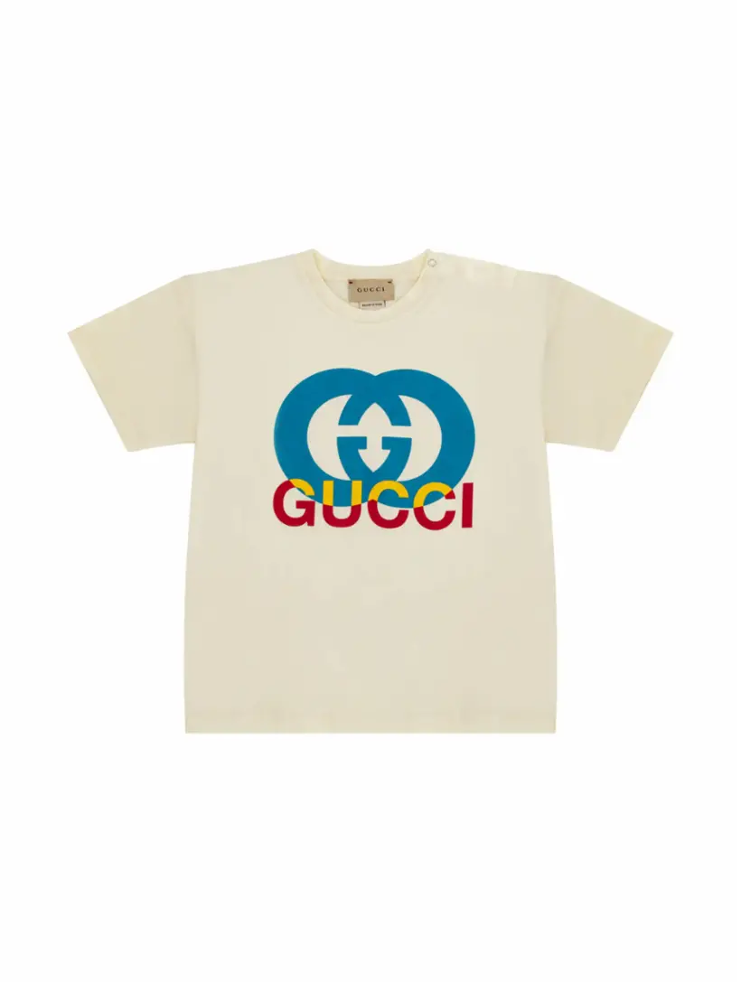 

Хлопковая футболка Interlocking G Gucci, бежевый