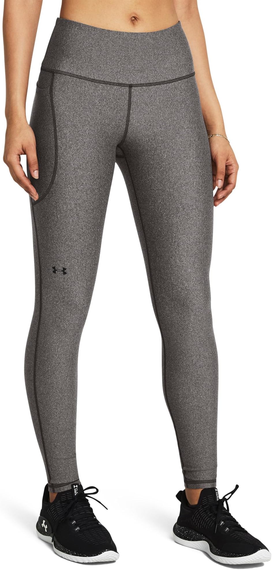 

Брюки Under Armour HeatGear Armour High-Waisted Pocketed Leggings, Charcoal Light Heather/Black