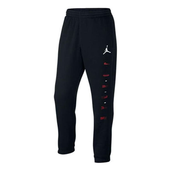 

Брюки jordan logo printed casual slim sports pants 'black Nike, бежевый