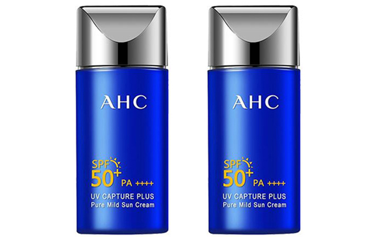A.H.C AHC Small Blue Tube солнцезащитный крем увлажняющий, освежающий, успокаивающий 50 мл/90 мл — фото 3