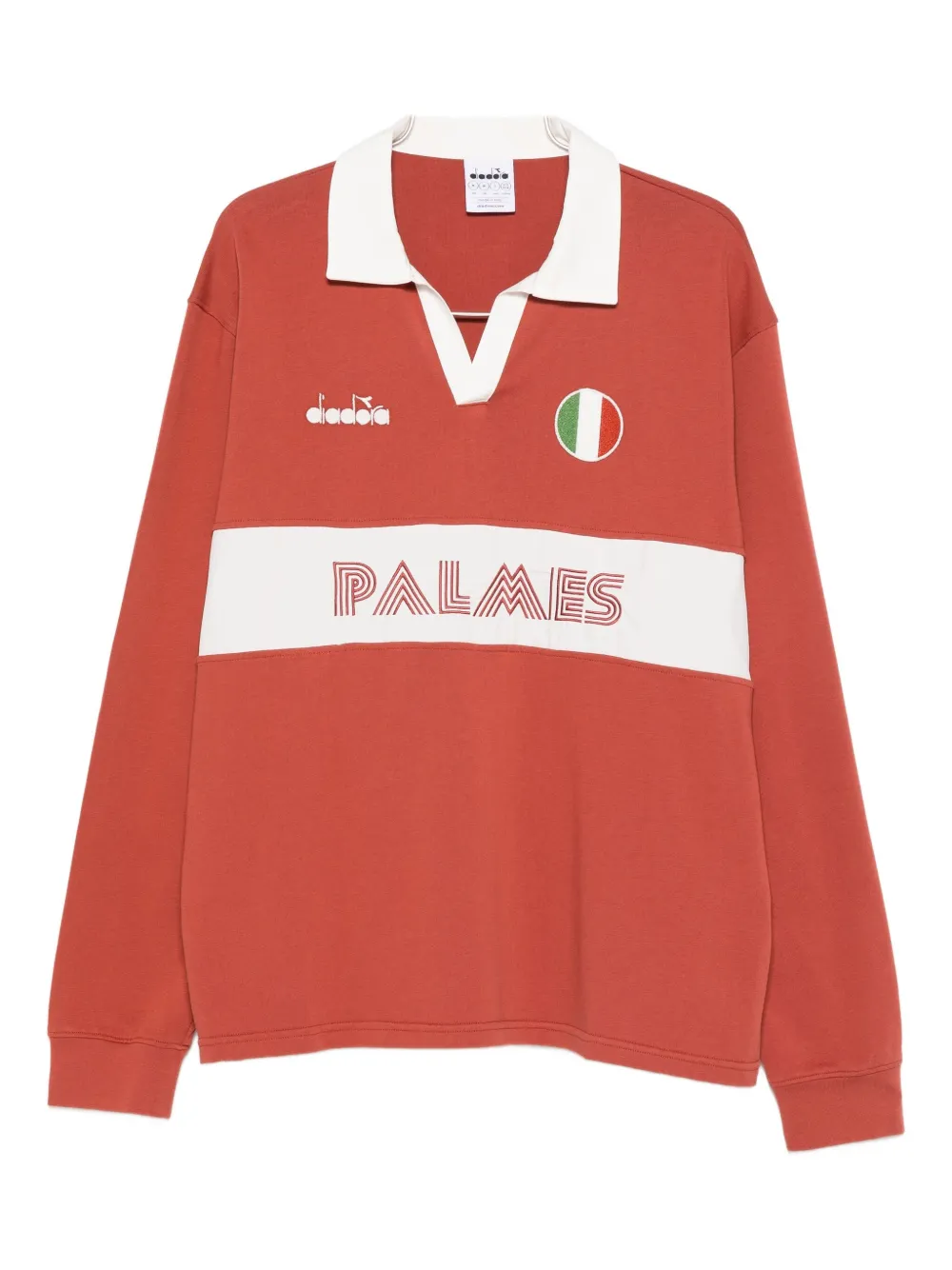 

Поло с V-образным вырезом и панельным дизайном Legacy Diadora, красный