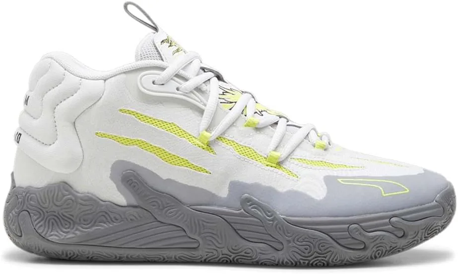 Мужские баскетбольные кроссовки PUMA Mb.03 Hills на шнуровке для корта - серые, серый — фото 2
