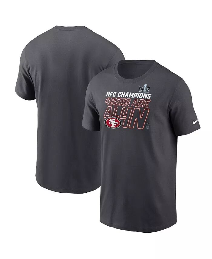 

Мужская футболка цвета антрацит San Francisco 49ers 2023 NFC Champions Locker Room Trophy Collection Tall Nike