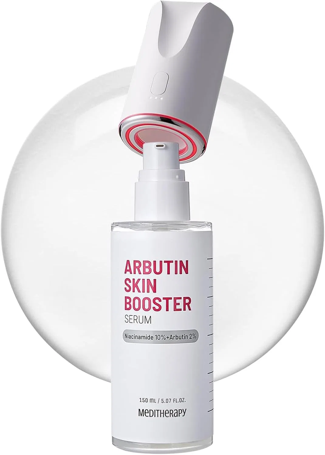 Набор сыворотка и бустер MEDITHERAPY Albutin Skin Booster Serum & Device Set с ниацинамидом и арбутином, 150 мл
