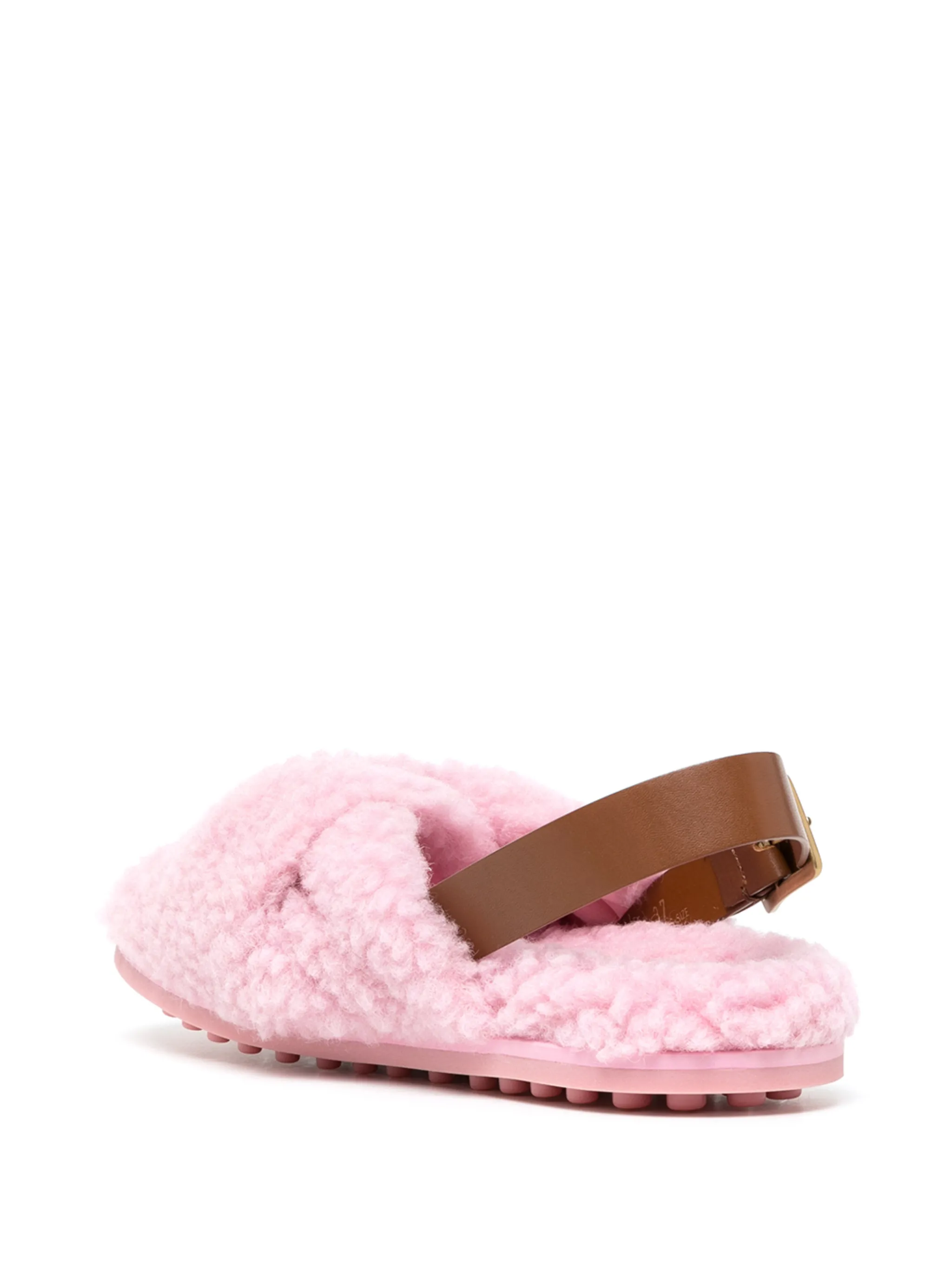 Сандалии из овчины с ремешком на пятке Tod'S, розовый — фото 3