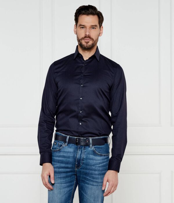 

Рубашка мужская Calvin Klein облегающего кроя с отливом, синий