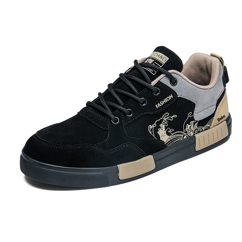 

Нескользящие, износостойкие, легкие низкие мужские кроссовки для скейтбординга BAKE, Beige Brown