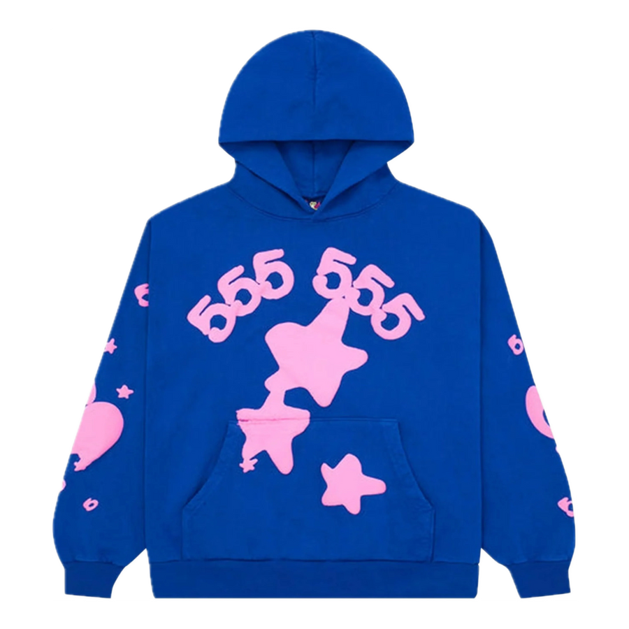 

Худи Sp5der Beluga Pullover Hoodie 'Blue Pink', синий
