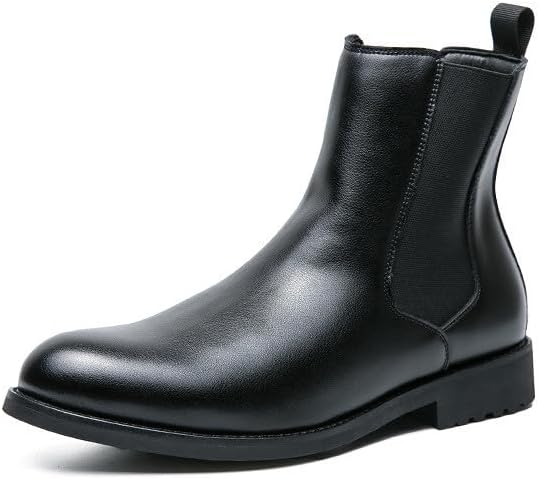 

Мужские классические кожаные челси-ботинки Santimon, с эластичной вставкой, на резиновой подошве, для формальной, повседневной и офисной носки, черный