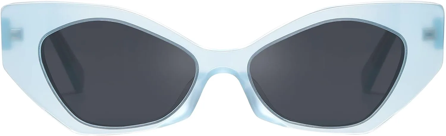 

DUCO Модные солнцезащитные очки для женщин и мужчин в стиле ретро, ​​винтаж, поляризованные, ацетатная оправа, дизайнерский стиль Y2K, модель DC1250, Transparent Blue