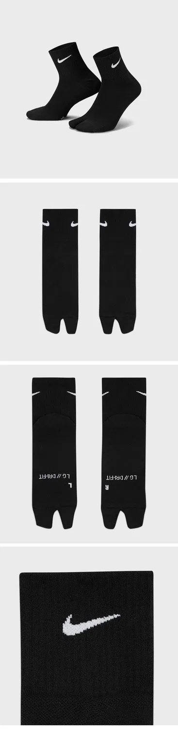 Мужские лёгкие укороченные носки Everyday Plus Split Toe чёрно-белые от Nike — фото 2