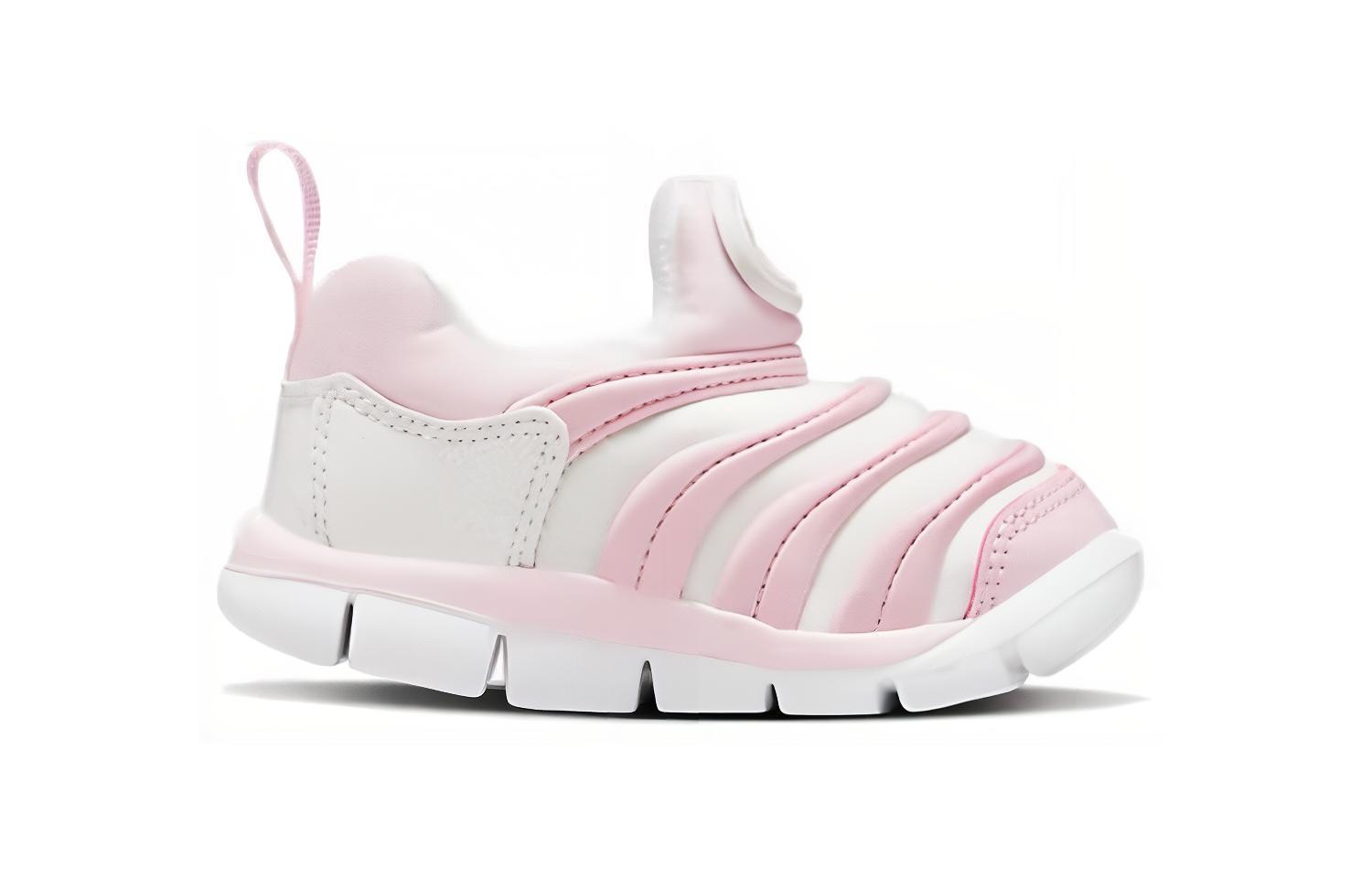 Nike Dynamo Free Устойчивые к истиранию Дышащие Низкие Кроссовки для малышей Белый Розовый — фото 2