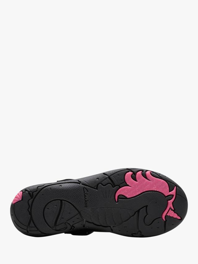 Детские кожаные туфли Relda Wish с единорогом Clarks, Black Leather — фото 3