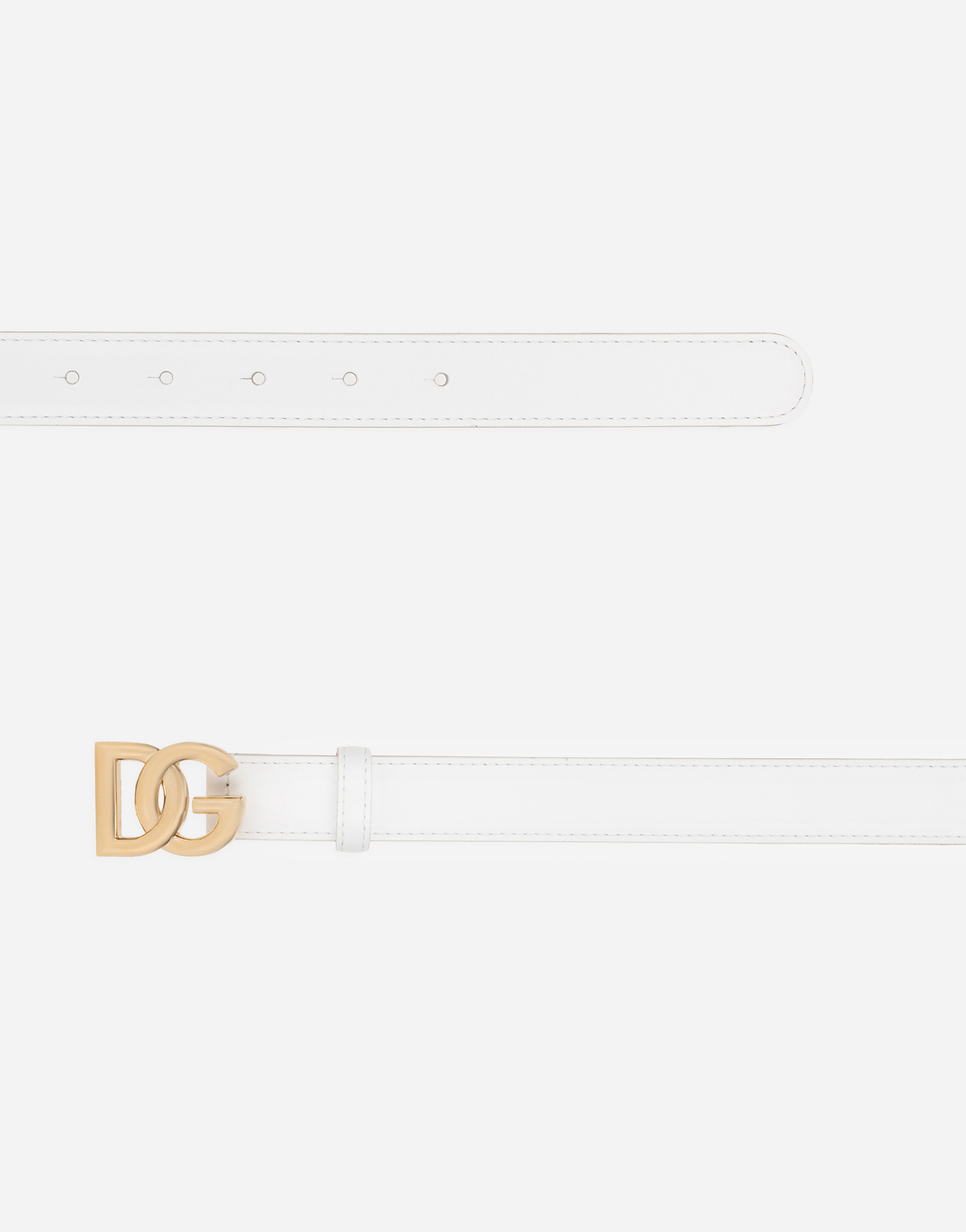 Ремень из телячьей кожи с логотипом dg Dolce & Gabbana, белый — фото 3