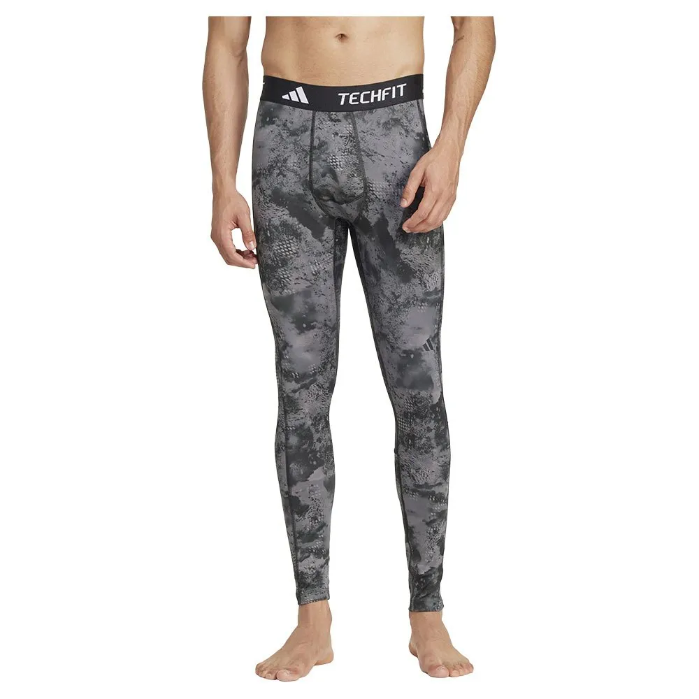 

Леггинсы adidas Techfit Training Allover Print, серый