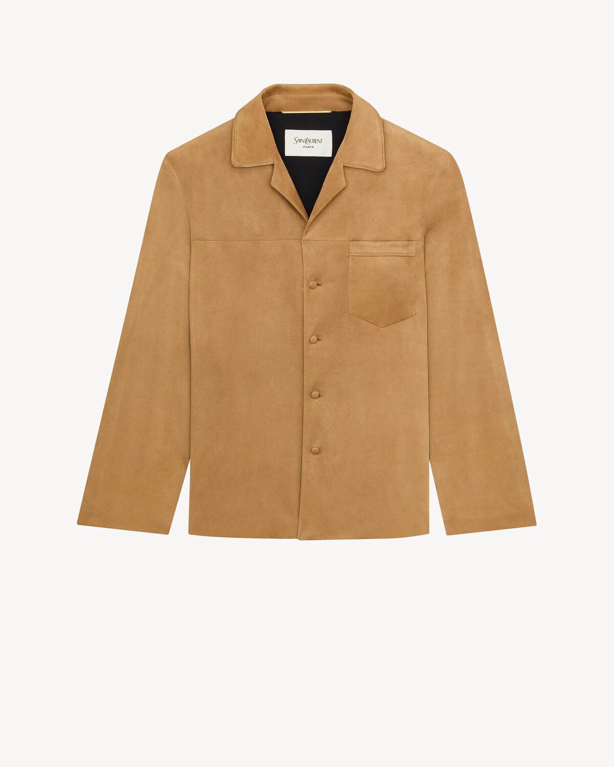 

Пижамная рубашка из замши Saint Laurent, коричневый