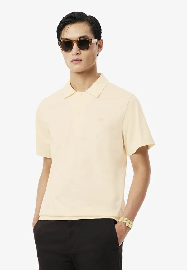 Рубашка поло Lacoste, однотонная, бежевый