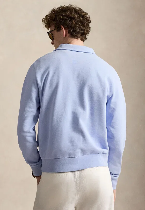 Толстовка с четверть-застежкой Polo Ralph Lauren Loopback, цвет галька голубой — фото 3