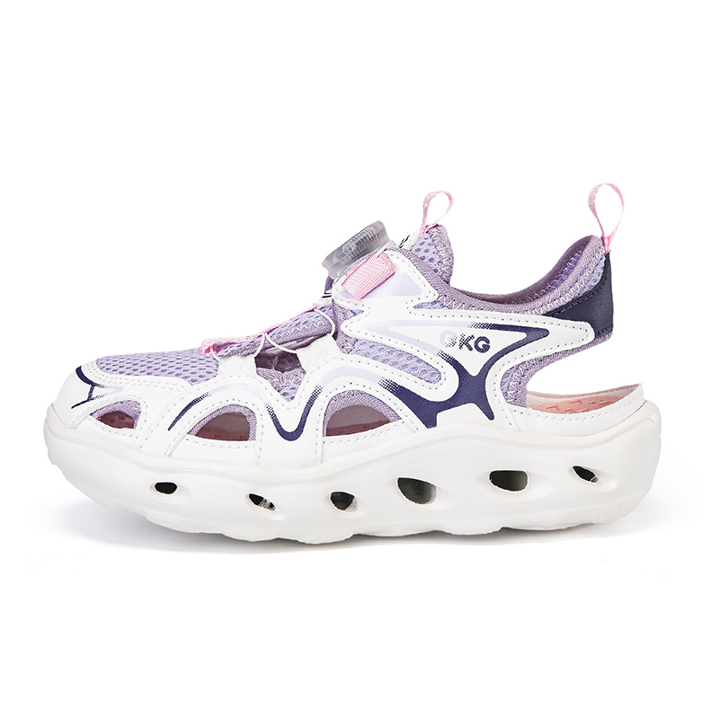 

Сандалии с низким верхом, дышащие, износостойкие, с амортизаторами, с поддержкой отскока для детей BKG, бежевый/фиолетовый