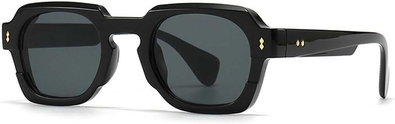 

Квадратные солнцезащитные очки для женщин, модные, с прозрачными линзами цвета океана, защита от ультрафиолета UV400, винтажные, для мужчин, в стиле панк Melrose, Black