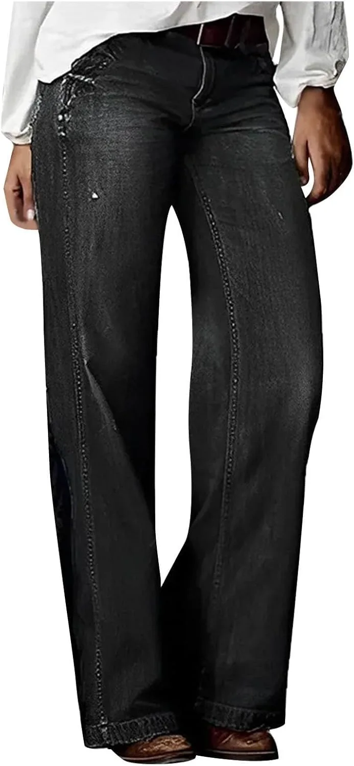 

Женские джинсы Wide Leg с высокой талией и прямыми штанинами KAJXZ