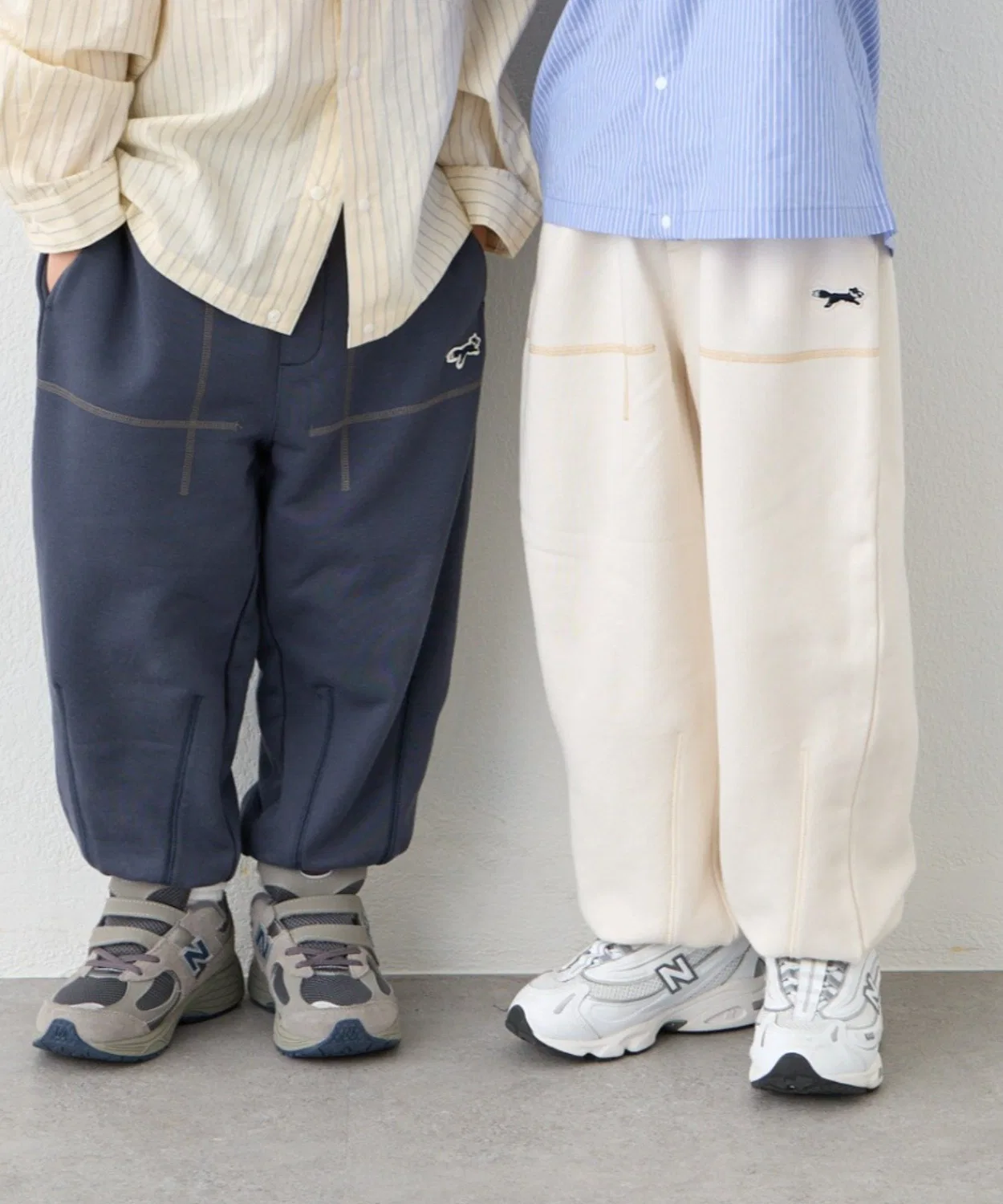 Спортивные штаны с контрастной строчкой PENNEYS, детские, цвет слоновой кости — фото 3
