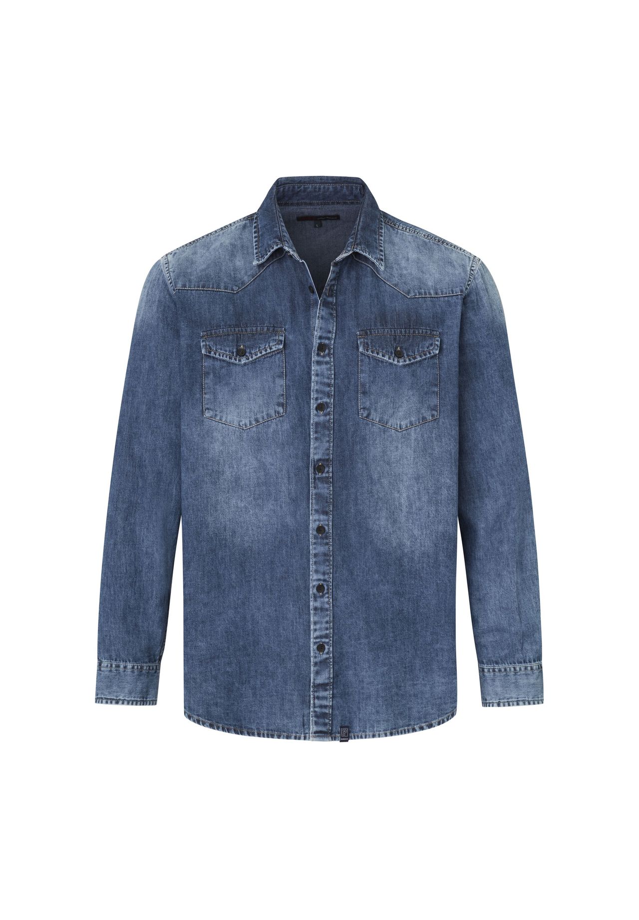 

Джинсовая рубашка из чистого хлопка PADDOCK'S, цвет Dark Stone